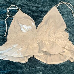 SIM&SAM White low cut tank top